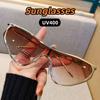 Street Hip-Hop Large-Framed Triangular Cat-Eye Sunglasses Personality Trend Designer Sense Uv Resistant Unisex Glasses