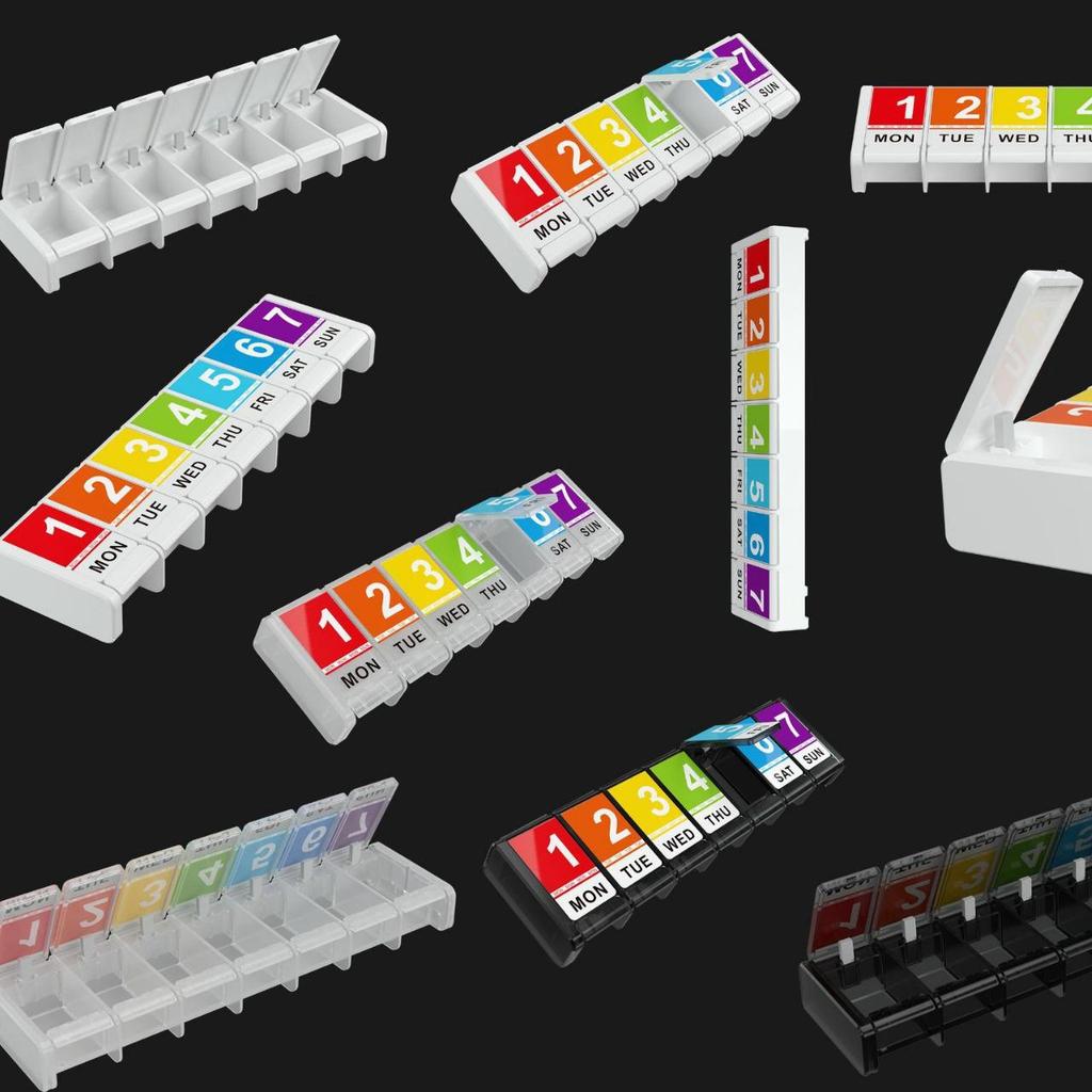 7-Grid Weekly Pill Organizer with Large Capacity and Secure Drawer Design