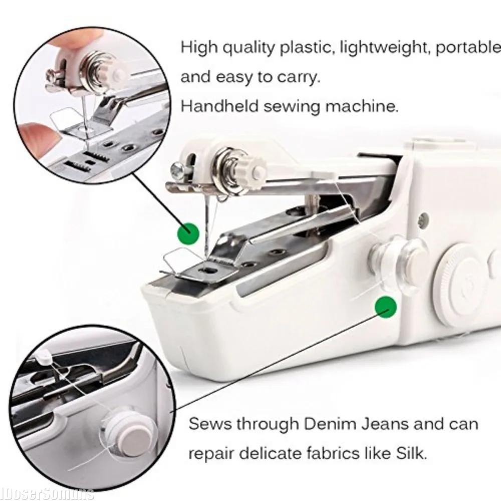 Mini Electric Sewing Machine Handheld Portable Sewing Machine with Bobbin for Needlework Handwork Home Travel Sewing Accessories