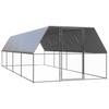 Vidaxl Outdoor Chicken Coop, 3X8X2 M, Galvanized Steel