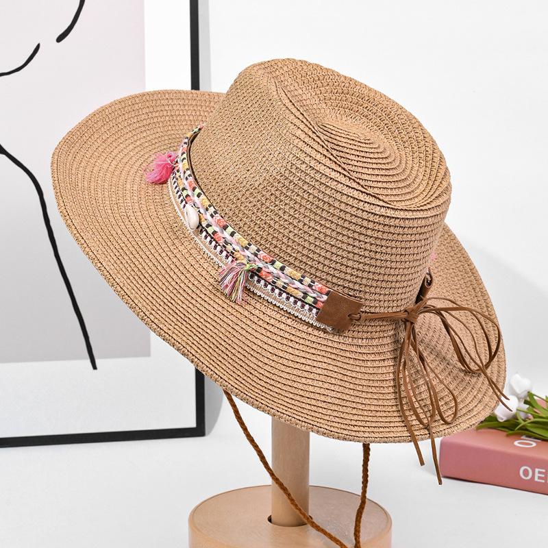 Summer Hat Ladies Beautiful Sun Hat Sunscreen Big Brim Show Face Small Woven Straw Hat Seaside Beach Sun Hat