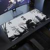 Japanese Samurai Mouse Pad Desk Mat XXL Black and White Gaming Keyboard Mat Large Oni Samurai Deskpad Ghost of Tsushima Mice Pad
