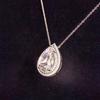 Fine Jewelry Rhodium Plated Elegant Aura 925 Sterling Silver Pear Teardrop Water Drop Pink 5A Zircon Pendant Necklace for Women