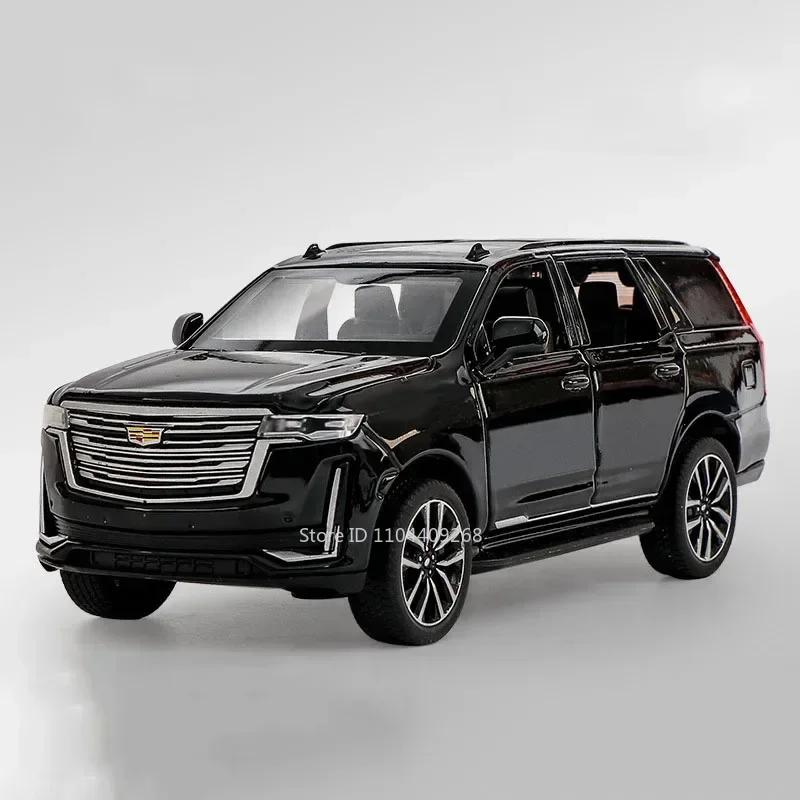 

1:32 Scale ESCALADE Car Model Toy 6 Doors Opened Metal Die-cast Sound Light Pull Back Vehicles Boys Collection Gifts Models чёрный