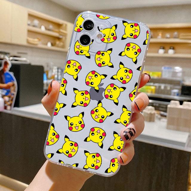 

Чехол с рисунком Покемона Пикачу для iPhone 14 11 12 Pro 13 Pro Max XR XS X 6s 7 8 Plus SE 2020 13, роскошный противоударный прозрачный чехол iPhone 11