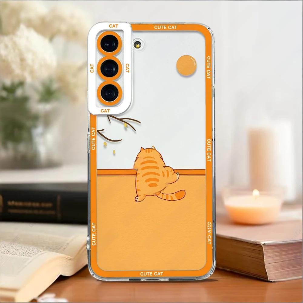 

Cut Cartoon Cat Phone Case For Samsung Galaxy S26 S23 S24 S22 S25 Ultra Plus Shockproof Cover For Galaxy S25+ S24+ S23+ Fundas Galaxy S25Ultra
