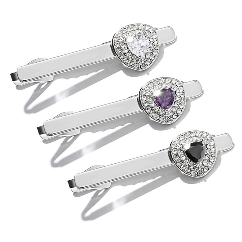 Pince à Cravate en Alliage pour Homme Mariage Cravate Cravate avec Strass Pince à Cravate pour Gentleman