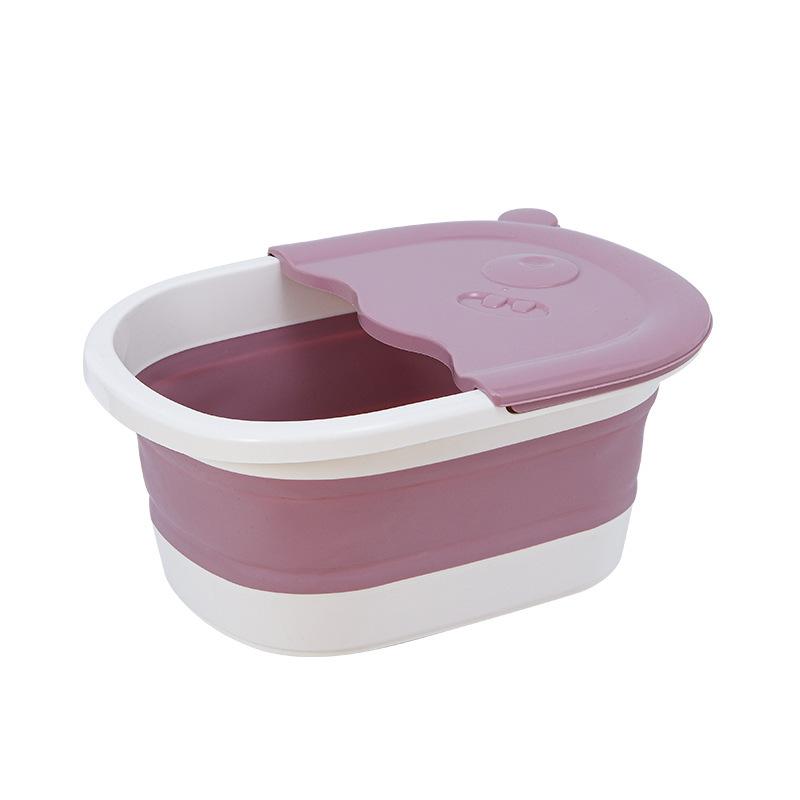 Collapsible Footbath Plain Foaming Massage Bucket  Foldable Bucket Foot Bath Bucket Bathroom Foot Wash Basin Laundry Baskets