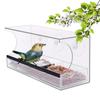 Window Hanging Bird Feeder Extended Roof Sliding Feeding Tray Drainage Device