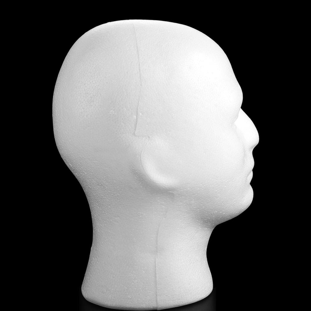 Shopping Mall Closet Holder White Foam Head Model Stable Base Wig Male Mannequin Head Glasses Hat Cap Display Stand Rack