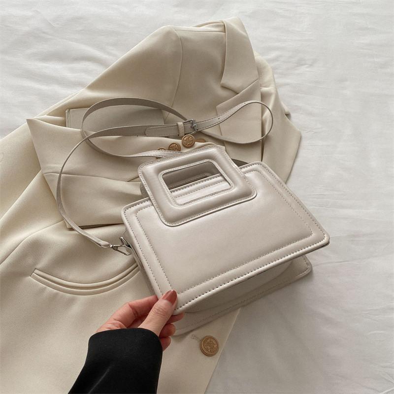 Трендовая 2024 Весна Новая Простая Мода Ручная Ретро Сумка-мессенджер Маленькая Сумка Уличный Стиль бежевый