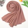 Newest Pleated Bubble Chiffon Instant Hijabs Plain Crinkle Shawls Scarf Lady High Quality Soft Thick Muslim Wraps 180*85Cm