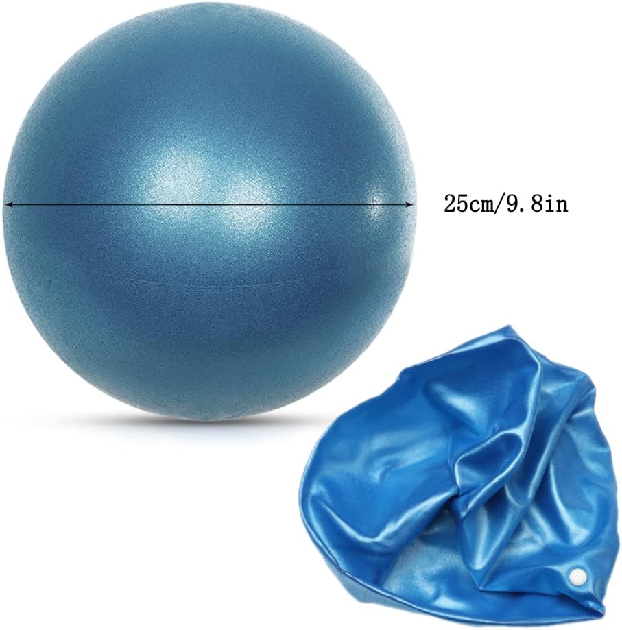 Lanjue Small Pilates Ball, 25 cm Non-Slip Fitness Ball, Gym Ball, Small, Soft Yoga Ball for Abdominal and Shoulder Training, Balance, Sports, Pilates