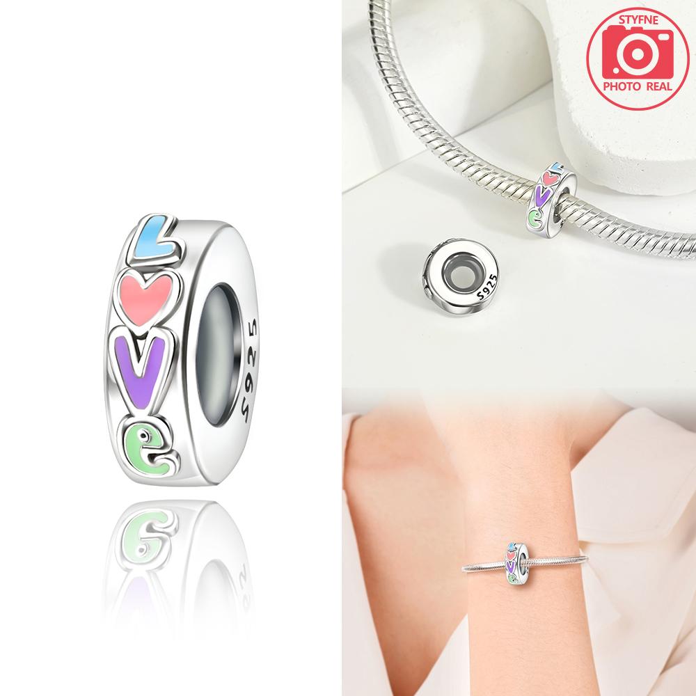 

New copper Colors Love Charm Bead Charms Colorful Dopamine Heart Bead Charms Compatible With Authentic Bracelets Do It Yourself Fine Jewellery Gift fo