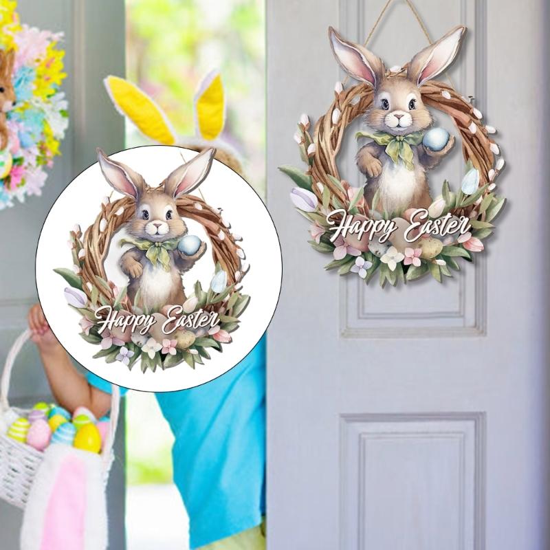 Oster-Türdekoration Osterhase Hängendes Ornament für Zuhause Frohe Ostern Türhänger Anhänger Osterdekoration