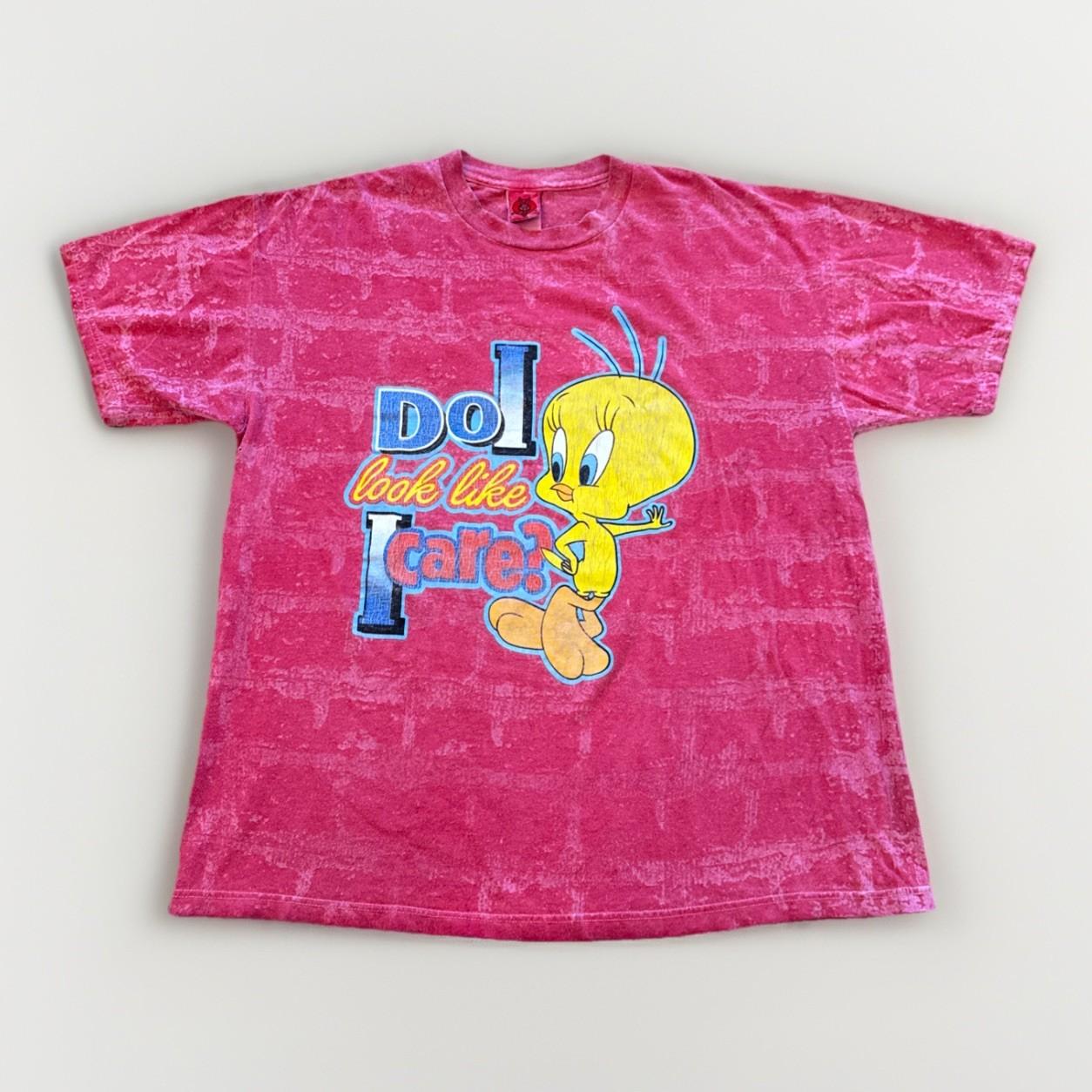 Vintage Tweety Bird Shirt Mens XL Pink Looney Tunes 90s Do I Look Like I Care XXL