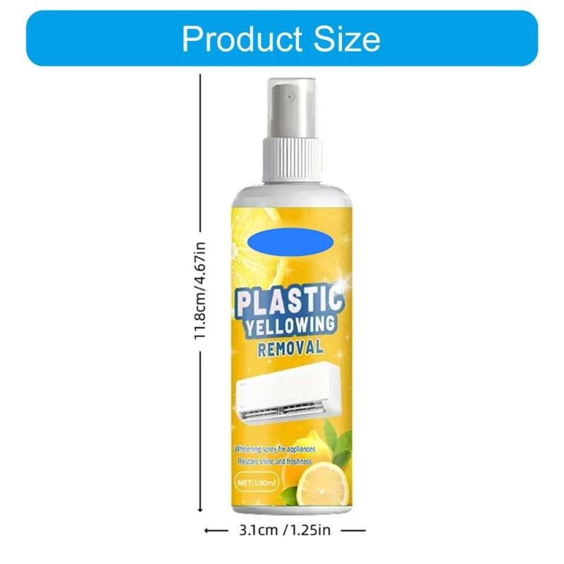 Stain Remover Plastic Gloss Restoration Agent for Air Conditioning Shell Appliances Plastic Yellowing Removal Sprayer