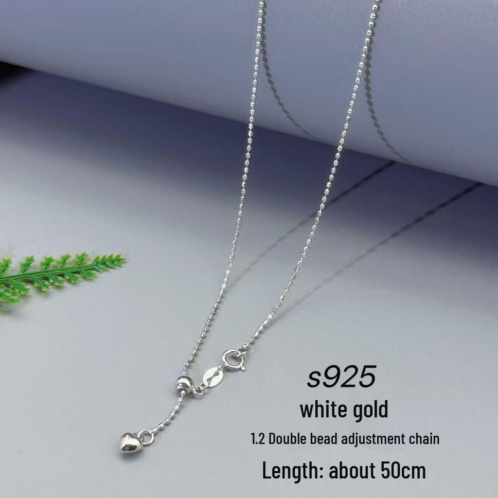Adjustable DIY S925 Sterling Silver Chain Necklace