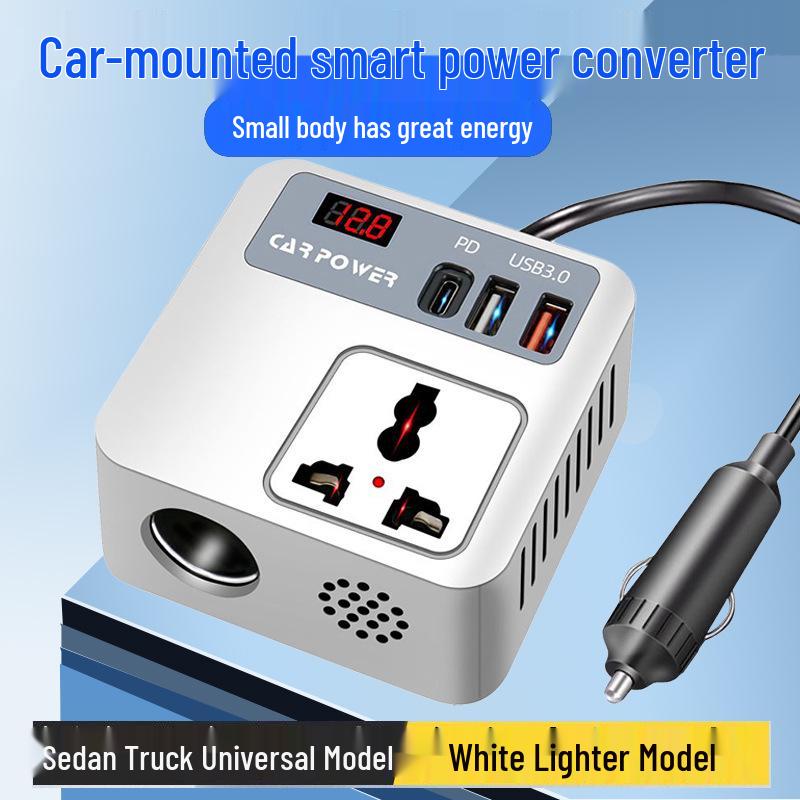 

12V to 220V Car Inverter Magic Cube with QC3.0 Quick Charge and 24V Cigarette Lighter Adapter