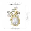 Elegant Flower Pearl Brooch Gold Tone Shell Petal Lapel Pin For Women Suit Coat Dress Jewelry Gift