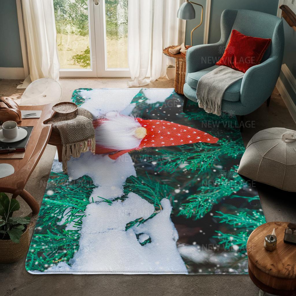 House Entrance Carpet Home Door Mat Living Room Bath Foot Bathroom Non-slip Water Absorption Rugs Bath Merry Christmas Winter