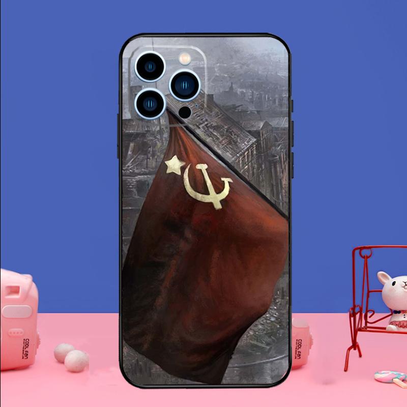 USSR Flag Soviet Union Phone Case For iPhone 17 Air 16 15 14 11 12 13 Pro Max 13 mini 15 16 Plus 16e Bumper Cover
