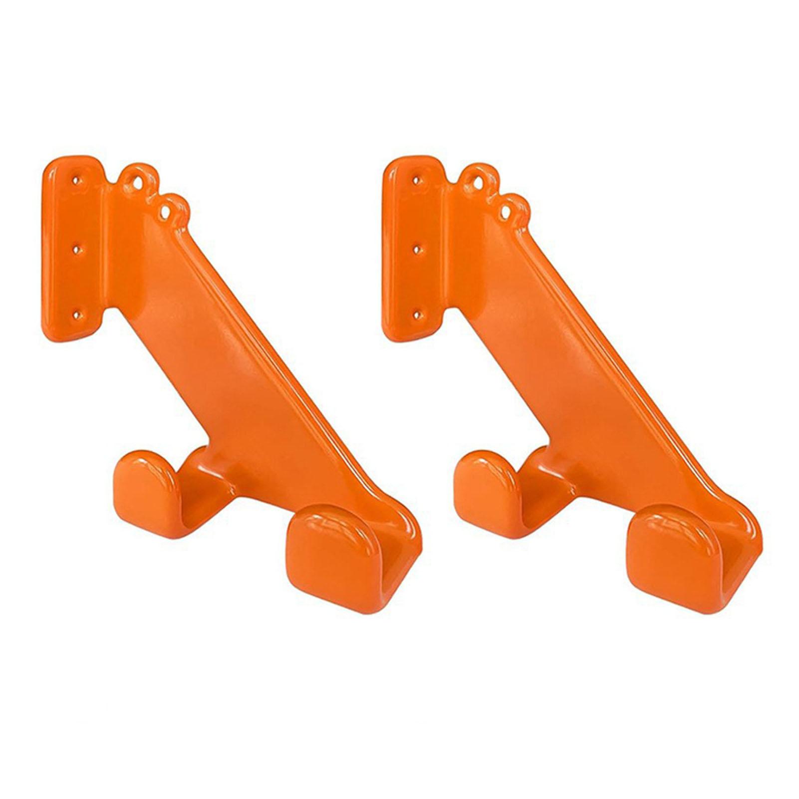 

2 Sets Chainsaw Hanger Orange Color Thickened Rubber Coating Heavy Duty Chainsaw Wall Mount Organizer for Garage