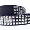 Unisex Square Bead Punk Style Stainless Steel Rivet Hip Hop Belt for Jeans