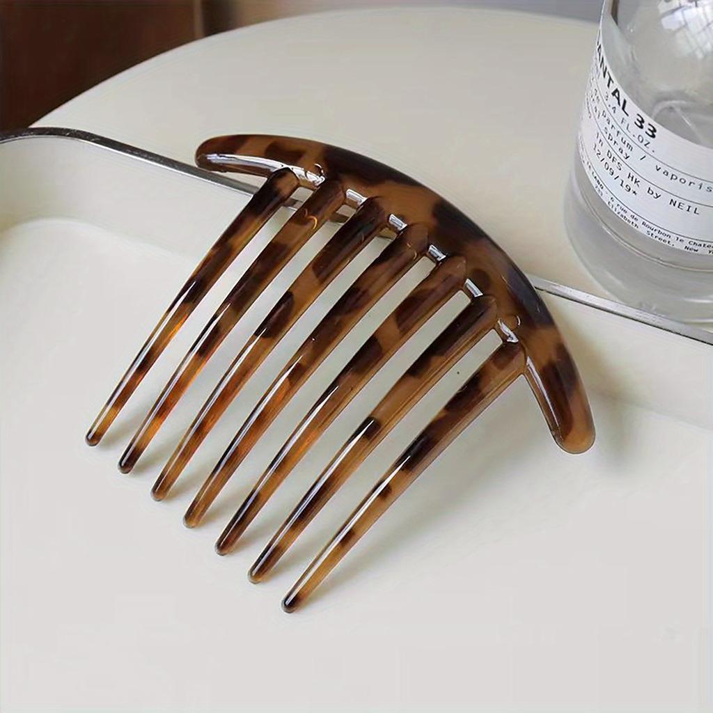 Eleganter Haarkamm-Clip mit Leopardenmuster für Frauen - Rutschfest, Acryl, Perfekt für sicheren Pony und Frisuren