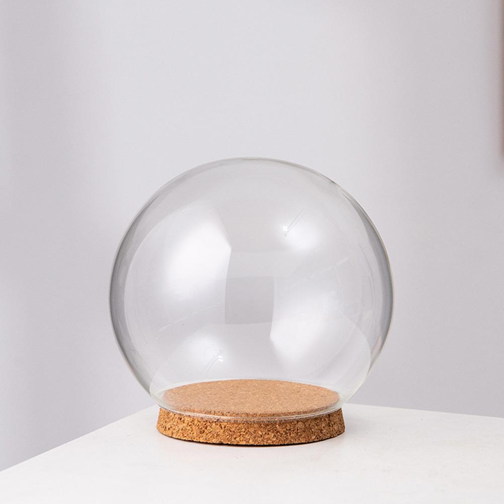 5 Pcs Preserved Flower Adornment Immortal Glass Hood Container Dome with Base Child Empty Water Globe Vase