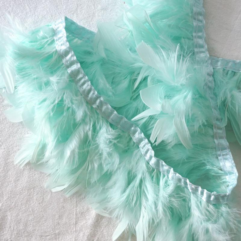1 Meter Natural Turkey Feathers Trim Fringe 4-6 Inches Fluffy  Marabou Feather Ribbon For Crafts Sewing Wedding Dress Decoration