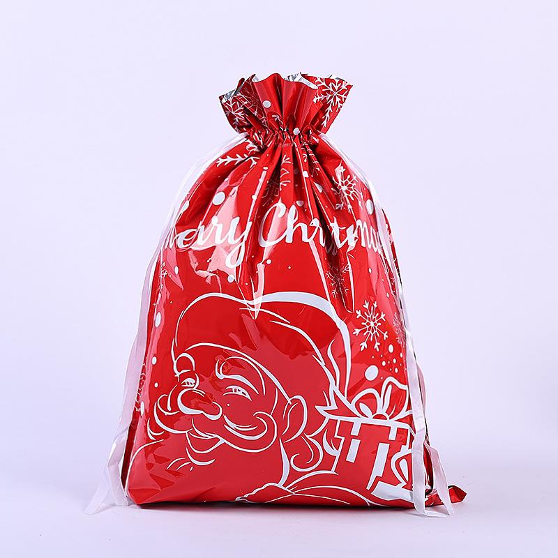 58x43cm / 49x69cm Large Capacity Christmas Gift Bag Sacks Cookies Storage Christmas Drawstring Bags Packaging Xmas Supplies 1PCS