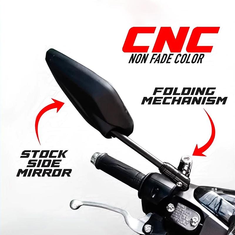 Motorcycle Side Mirror Folding Mechanism Cnc 360° Processor Universal Rearview Mirror Fully Adjusta