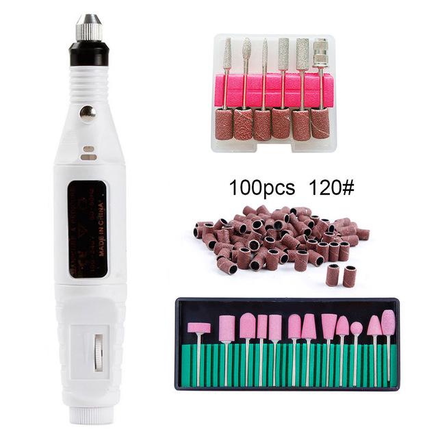 Electric Nail Drill Bits Set Milling Machine Manicure Pedicure Nail File Sanding Bands Gel Remover