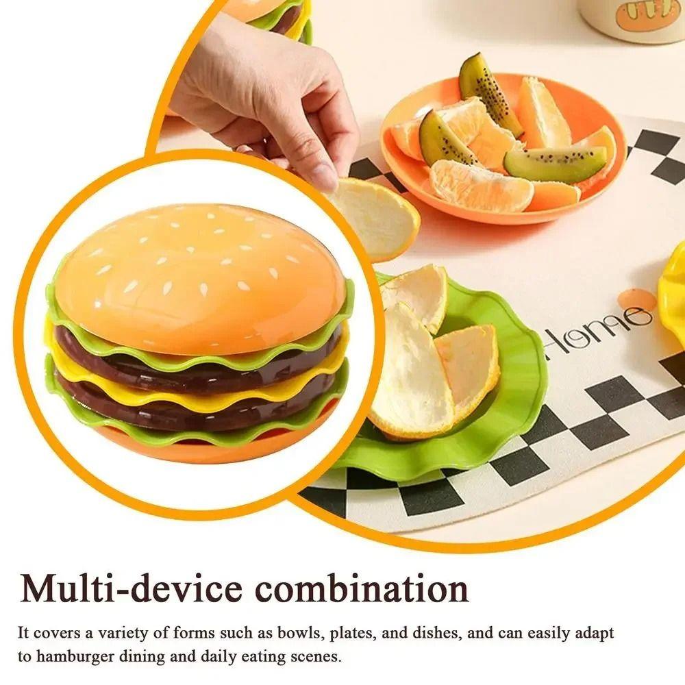 Burger-Shaped Stackable Hamburger Plate Set 5/7 Layers Bone Spit Plate Dinnerware Set Table Decor