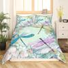 Boho Dragonfly King Queen Duvet Cover Cute Flower Love Heart Bedding Set Watercolor Floral Rustic Style Polyester Quilt Cover