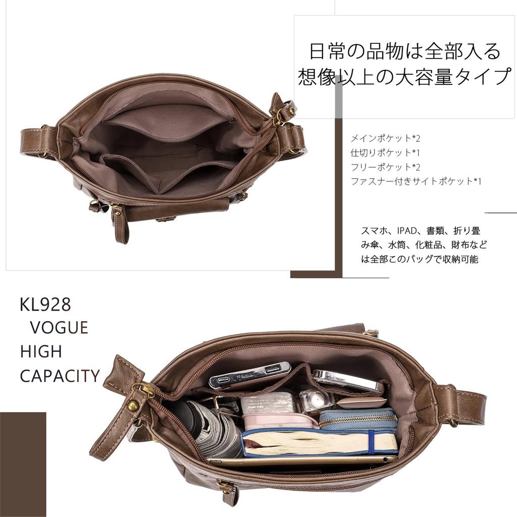 Shoulder Large PU Crossbody Soft Multiple Simple and Stylish [KL928] Women's Bag, Capacity, One-Shoulder, Leather, Bag, Handbag, Material, Pockets,