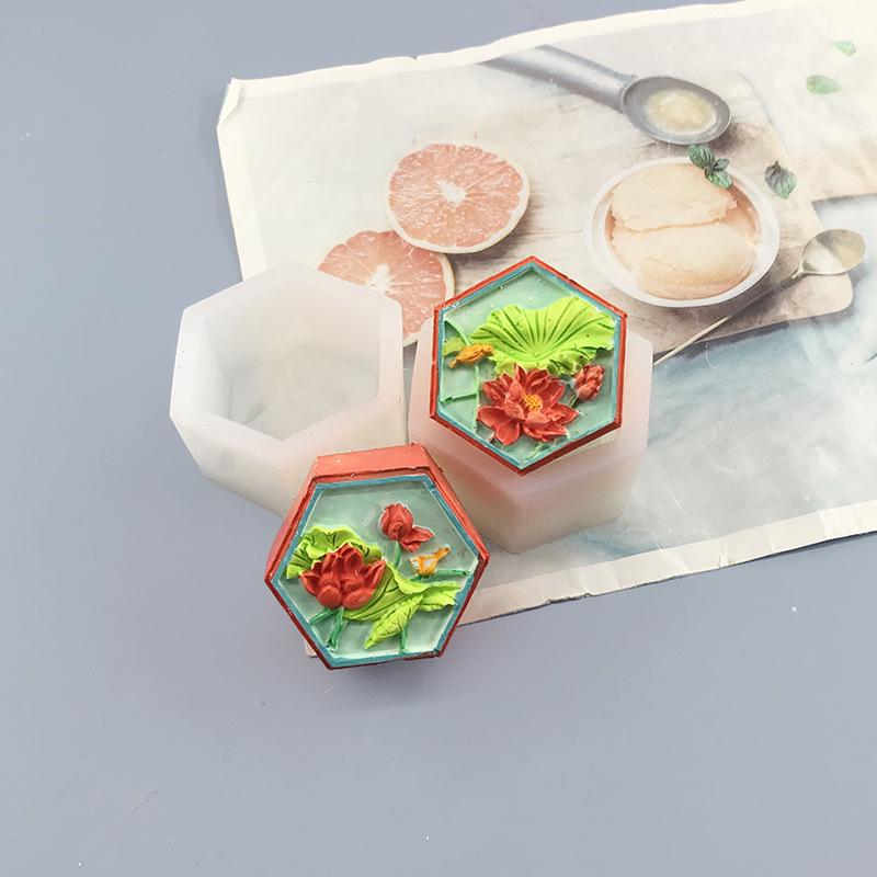 Lotus Flower & Leaf Mooncake Mold, Aromatherapy Candle and Chocolate Silicone Mold – Food Grade