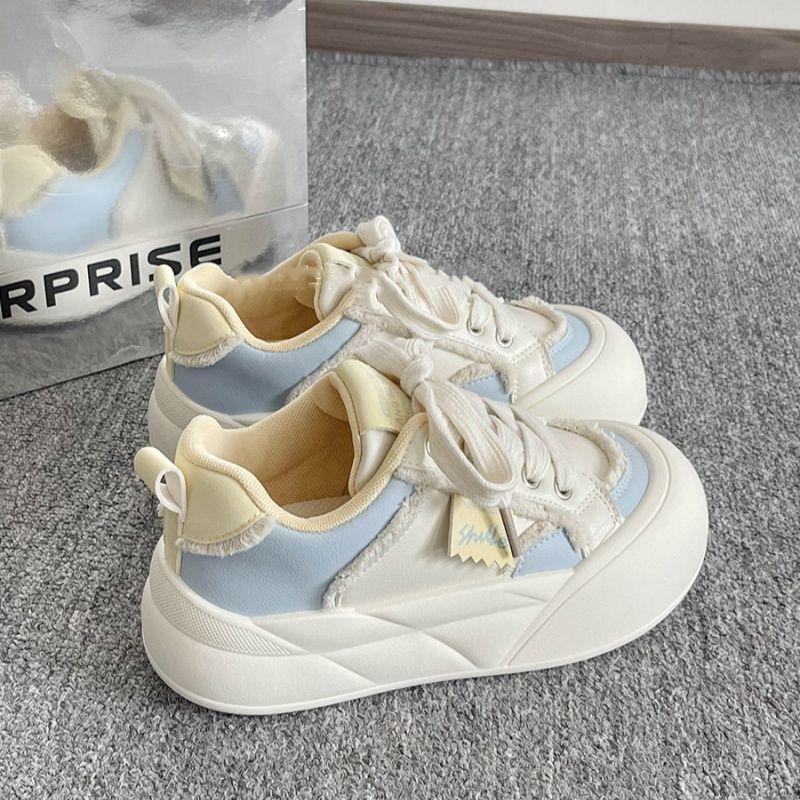 Spring new dopamine ugly cute big head bread shoes women's thick soles increase height casual cute children