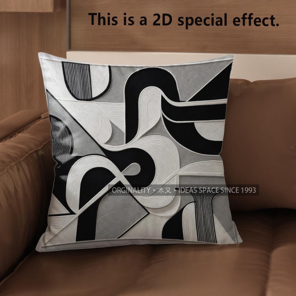 2D Modern Abstract Pattern Decorative Pillow Covers Pattern Cushion Cover Suitable For Sofa Bedroom Car Pillow Cover