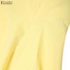 ZANZEA Women Elegant Round Neck Casual Short Sleeve Long Dress