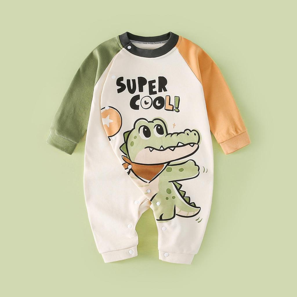 Unisex Cotton Baby Romper - Spring/Autumn Cartoon Onesie for Newborns