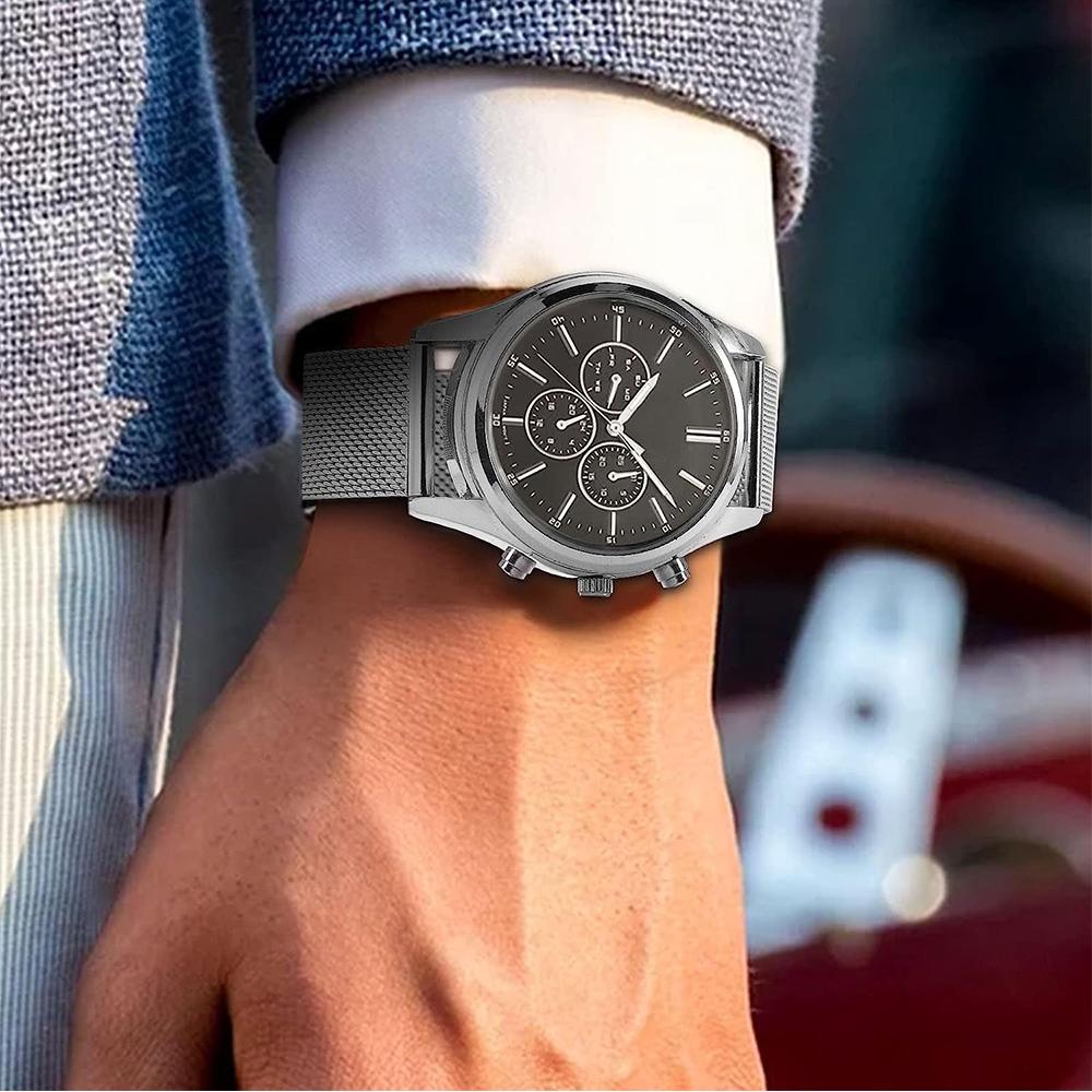 20mm Polished Stainless Steel Mesh Watch Bands Quick Release Watch Strap Silver