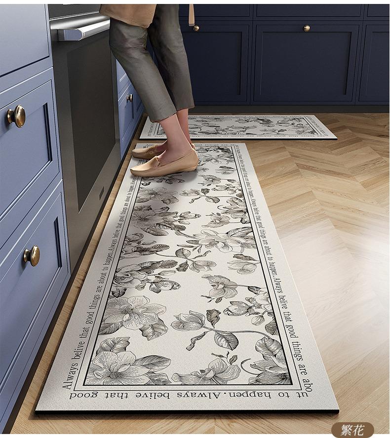 Kitchen Floor Mat Waterproof Non-slip Pvc Carpet Leather Mats Oil-proof Non-slip Area Rug Home Decoration