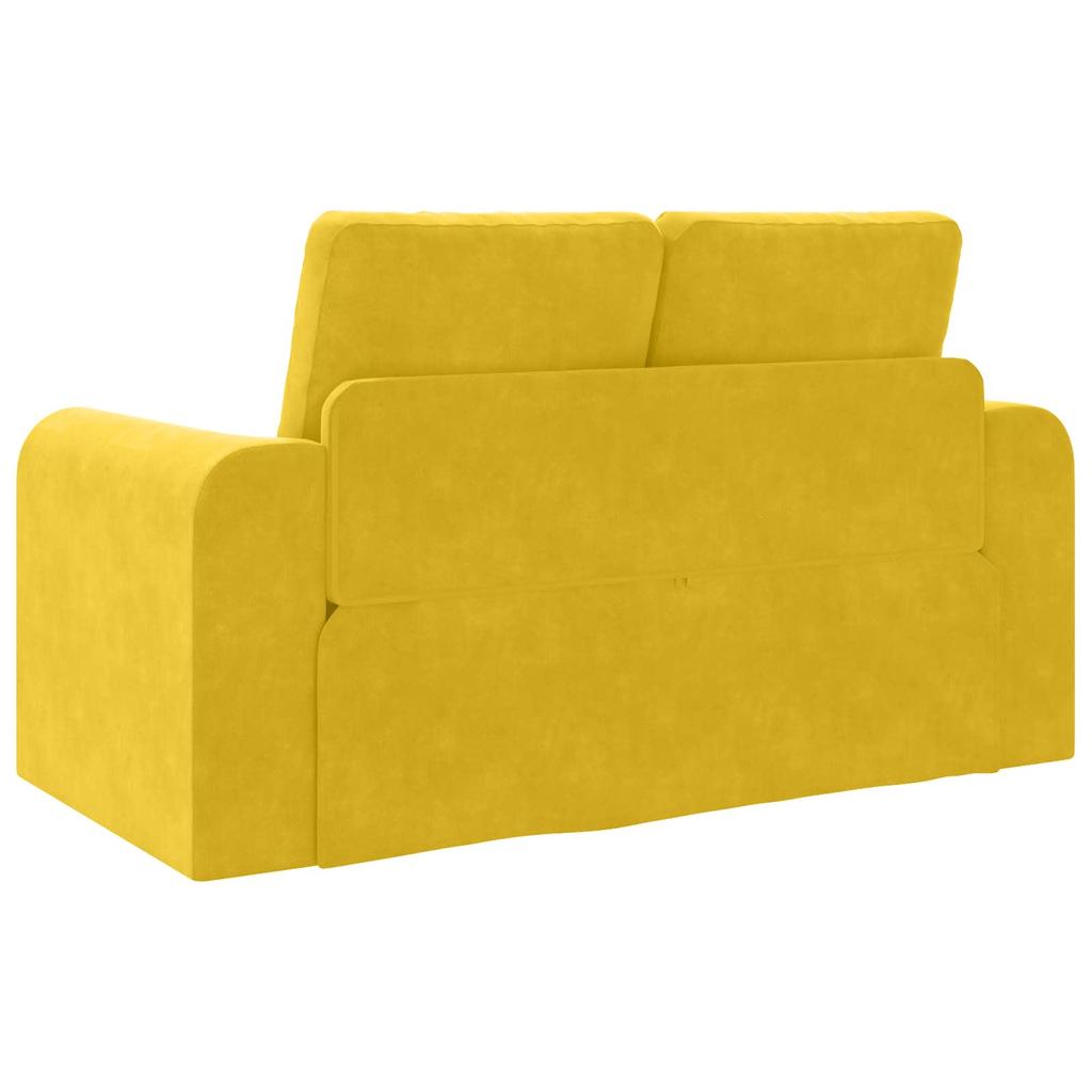 Yellow Sleeper Sofa 148 X 71 X 83 Cm Velvet