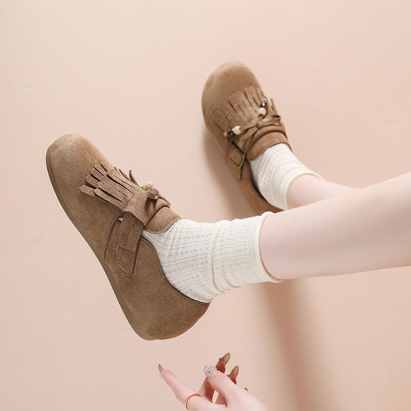 CRLAYDK Tassel Slip On Loafers for Women Sneakers Casual Suede Comfortable Driving Flats Moccasins Walking Shoes