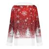 Damen Modisches Lässiges V-Ausschnitt Weihnachts-Print Langarm-Oberteil