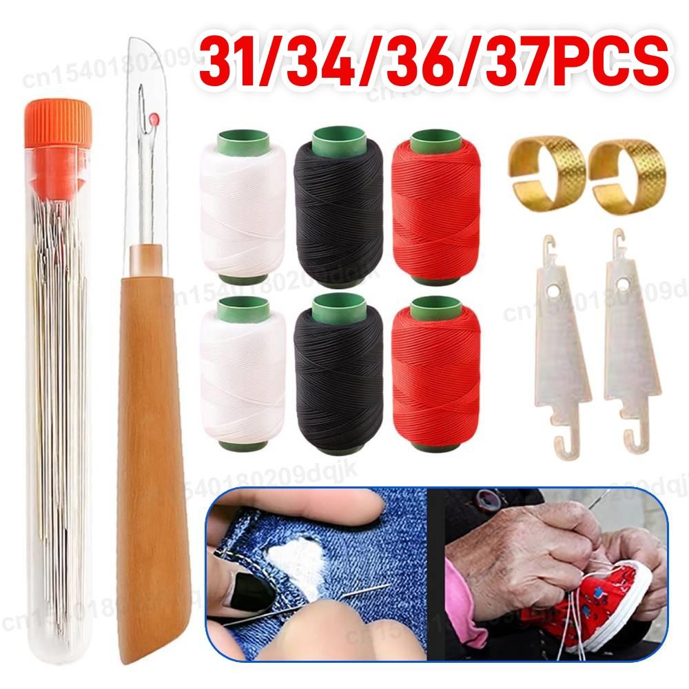 Sewing Needles Set Large Eye Needles with Thread Multi Size Clothing Sewing Embroidery Cross Needle Kits Home DIY Manual Tools