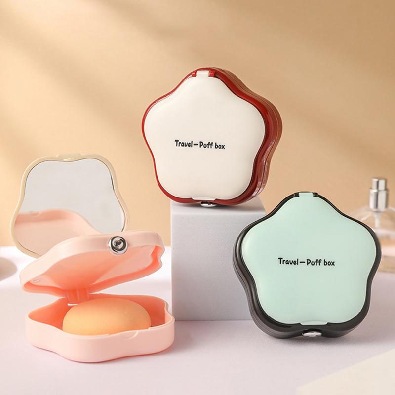 Double-Layer Folding Powder Puff Boxes Breathable Moisture-Proof Enlarged And Thickened Air Cushion Puff Storage Box Makeup Case