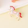 Enamel Horse Brooch Rhinestones Inlaid Horse Lapel Pin Retro Horse Brooch Pin Men Women Outfit Accessory for Clothes Hats Bags Scarves